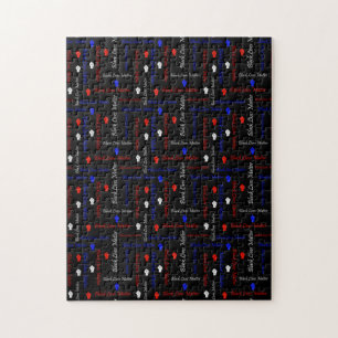 Black Lives Matter American Flag BLM Movement Jigsaw Puzzle