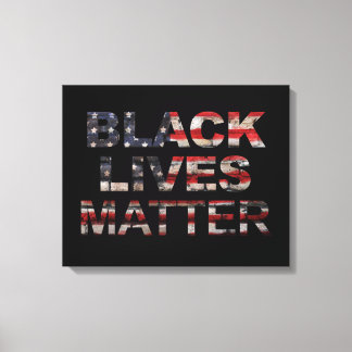 Black Lives Matter | American Flag Canvas Print