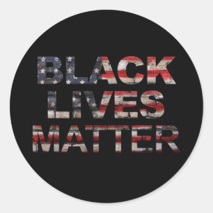 Black Lives Matter American Flag Classic Round Sticker
