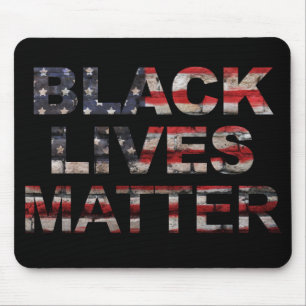 Black Lives Matter   American Flag Mouse Mat
