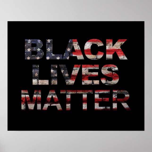 Black Lives Matter | American Flag Poster (Front)