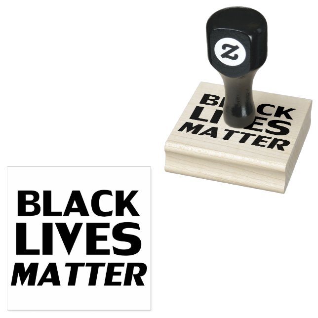 Black Lives Matter black modern bold typography Rubber Stamp (Stamped)