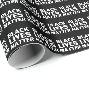 Black lives matter - black white letters gift wrapping paper