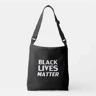 Black Lives Matter black white modern typography Crossbody Bag