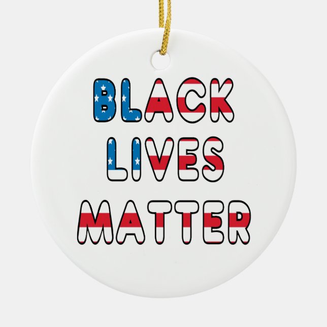 Black Lives Matter BLM Ceramic Tree Decoration (Front)