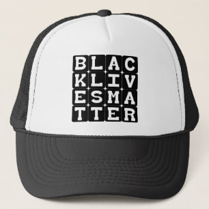 Black Lives Matter BLM in Square Pattern Trucker Hat