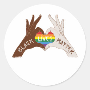 BLACK LIVES MATTER _ BLM Rainbow Classic Round Sticker