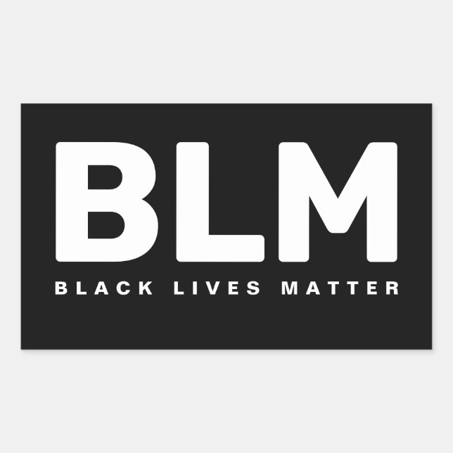 Black Lives Matter BLM Rectangular Sticker (Front)