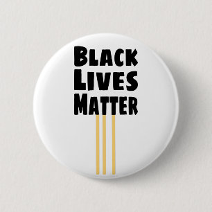 Black Lives Matter BLM three Yellow Stripes 6 Cm Round Badge