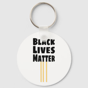 Black Lives Matter BLM three Yellow Stripes Key Ring