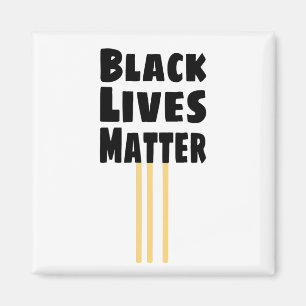 Black Lives Matter BLM three Yellow Stripes Magnet
