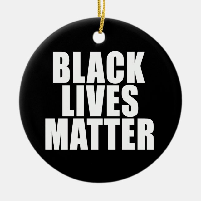 "BLACK LIVES MATTER" CERAMIC TREE DECORATION (Front)