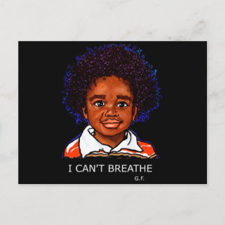 Black Lives Matter Child Boy I Can't Breathe Help Postcard