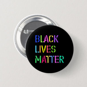 Black Lives Matter Colourful Stencil Design 01 6 Cm Round Badge