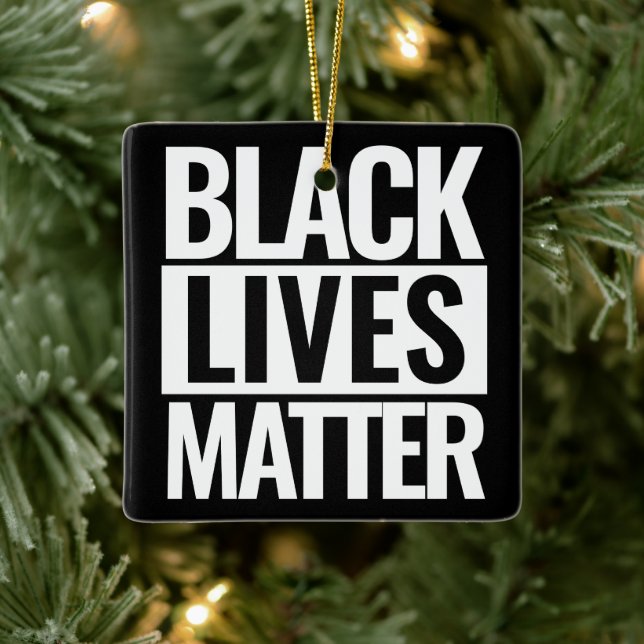 Black lives matter custom Christmas Ceramic Ornament (Tree)