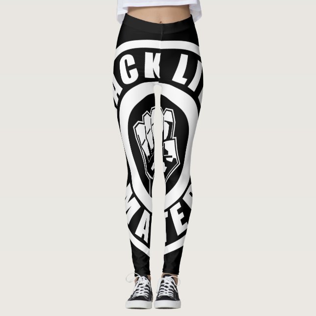 Black Lives Matter, Fist, Black Power, BHM Leggings (Front)