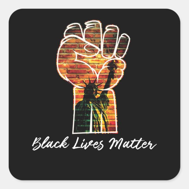 Black Lives Matter Graffiti Equality Empowered Square Sticker (Front)