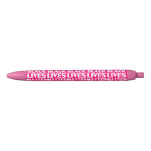 Black Lives Matter hot pink typography pattern Black Ink Pen