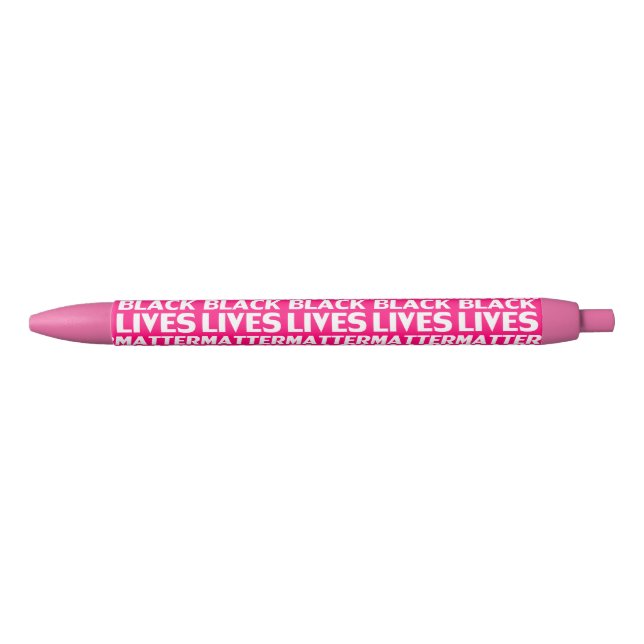 Black Lives Matter hot pink typography pattern Ink Pen (Front)
