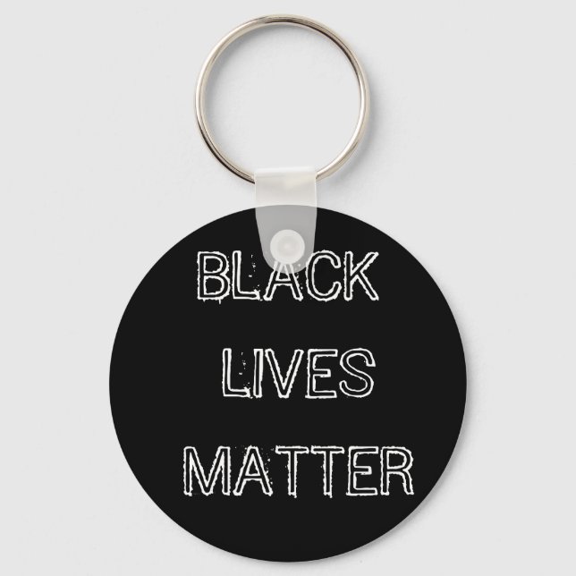 Black Lives Matter Keychain Lanyard Round Button (Front)