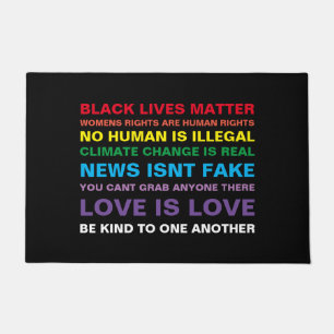 black lives matter love is love door mat