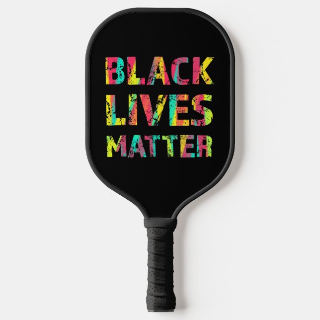 Black Lives Matter Painting 01 Editable Colour Pickleball Paddle (Front)