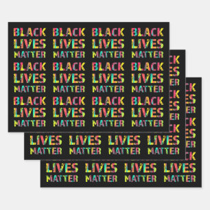 Black Lives Matter Painting 01 Rise Up Together Wrapping Paper Sheet