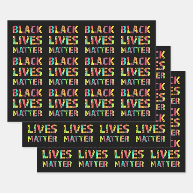 Black Lives Matter Painting 01 Rise Up Together Wrapping Paper Sheet (Set)