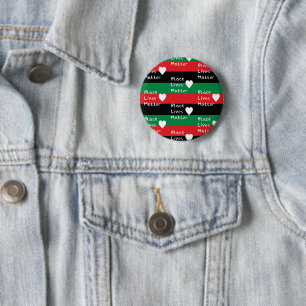 Black Lives Matter Pan-African Flag White Heart 6 Cm Round Badge