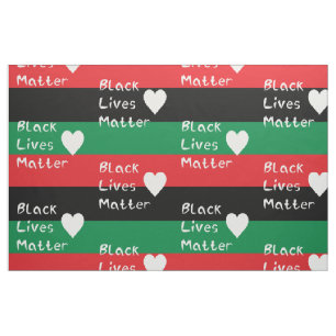 Black Lives Matter Pan-African Flag White Heart Fabric