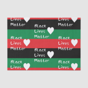 Black Lives Matter Pan-African Flag White Heart Tissue Paper