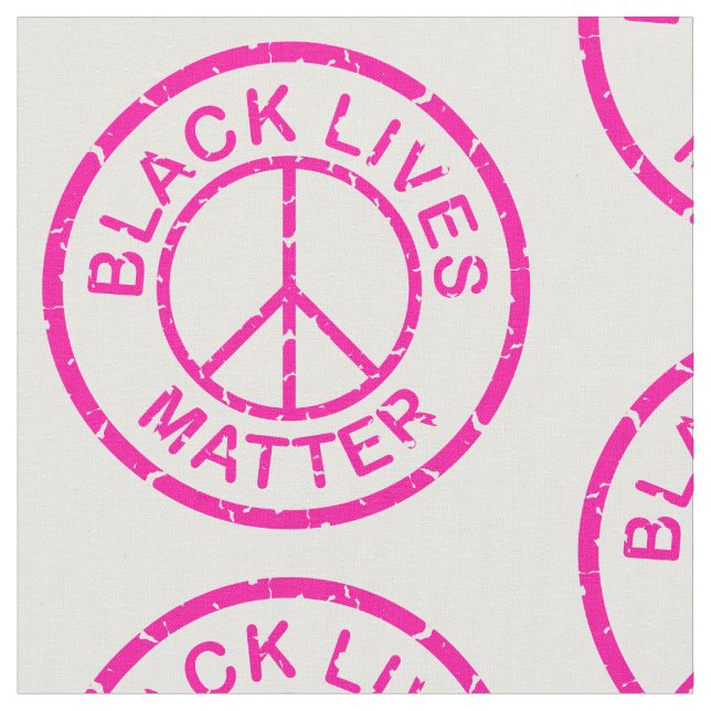 black lives matter peace sign pink fabric (Close Up)