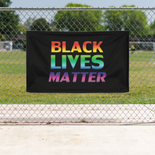Black Lives Matter pride rainbow typography black Banner