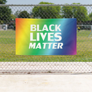 Black Lives Matter rainbow gradient lgbt pride Banner