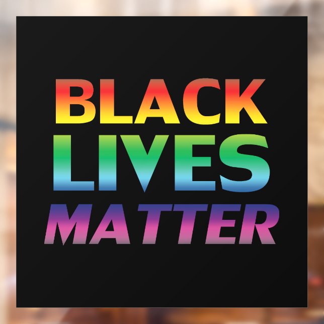 Black Lives Matter rainbow typography lgbt black Window Cling (Sheet 2)
