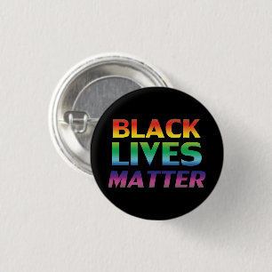 Black Lives Matter rainbow typography pride black 3 Cm Round Badge