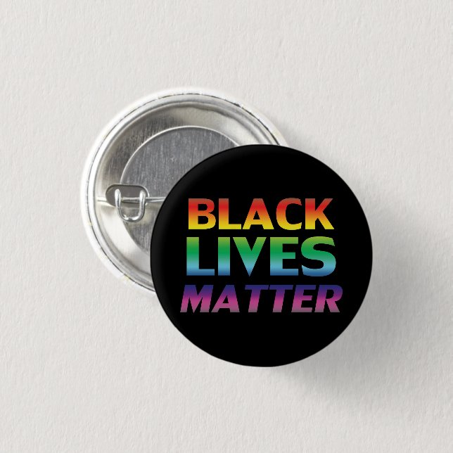 Black Lives Matter rainbow typography pride black 3 Cm Round Badge (Front & Back)