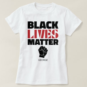 Black Lives Matter Raised Fist Name Customised T-Shirt