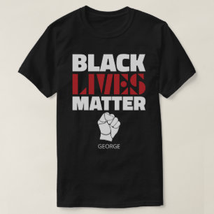 Black Lives Matter Raised Fist Personalised Name T-Shirt