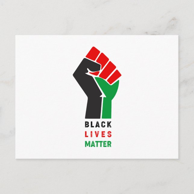Black Lives Matter raised fist symbol African Amer Postcard (Front)