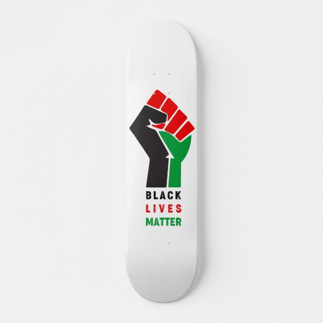 Black Lives Matter raised fist symbol African Amer Skateboard (Front)