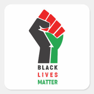 Black Lives Matter raised fist symbol African Amer Square Sticker