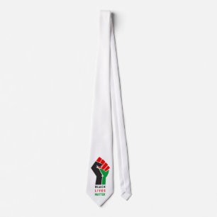 Black Lives Matter raised fist symbol African Amer Tie