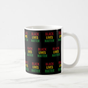 BLACK LIVES MATTER Red Yellow Green BHM BLM Coffee Mug