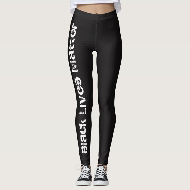 Black Lives Matter Simple Leggings (Front)
