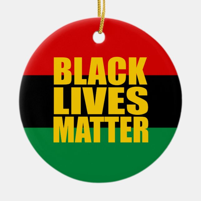 "BLACK LIVES MATTER" single-sided Ceramic Tree Decoration (Front)