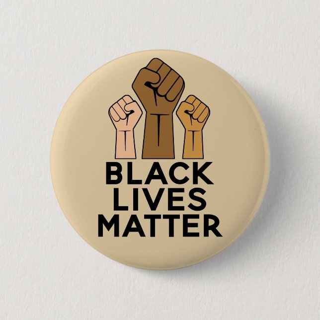 Black Lives Matter - Solidarity Fist Pump 6 Cm Round Badge (Front)