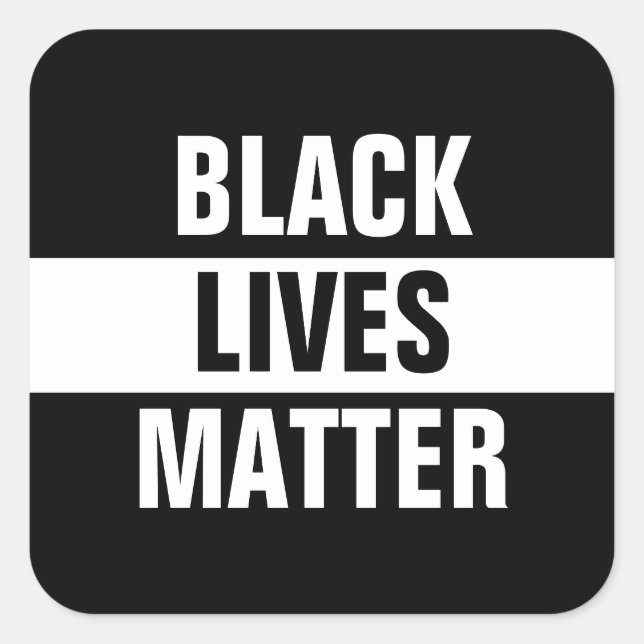 Black Lives Matter Square Sticker (Front)