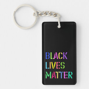 Black Lives Matter Stencil 01 Editable Color Key Ring