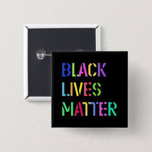 Black Lives Matter Stencil 01 Editable Colour 15 Cm Square Badge